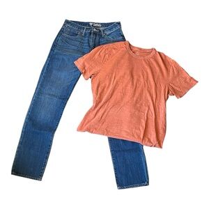 Lot of 2 men’s GAP Straight Leg Denim Jeans Vintage Slub Tee Size 29/32 Large